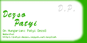 dezso patyi business card